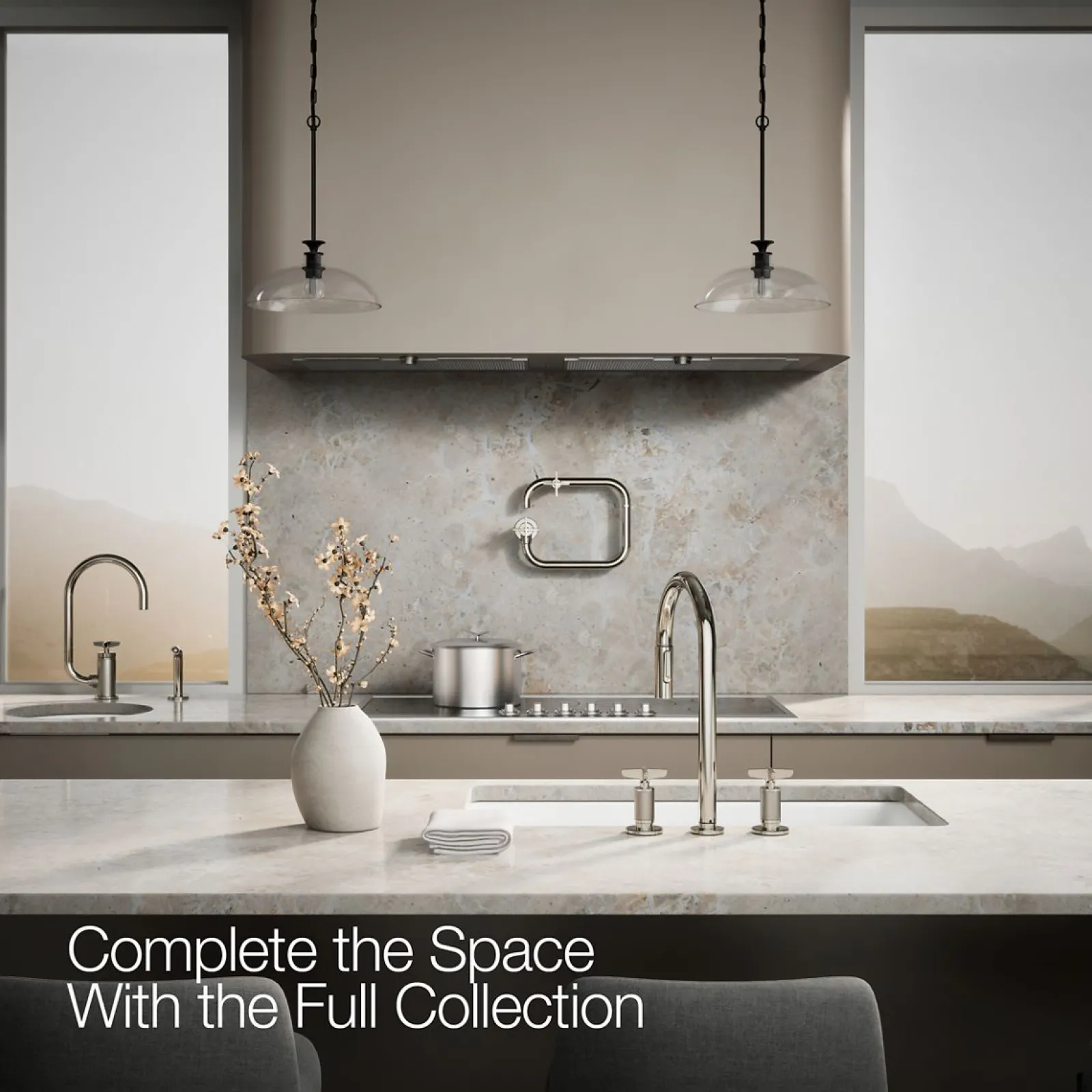Pull-down kitchen sink faucet with two-function sprayhead^Kohler Outlet
