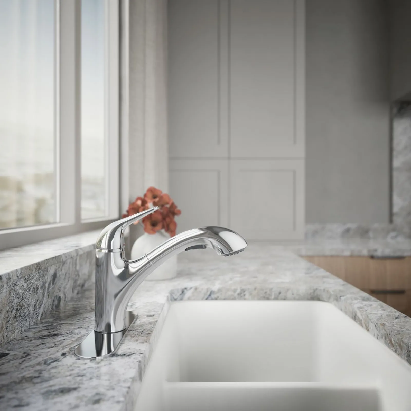Pull-out kitchen sink faucet with two-function sprayhead^Kohler Online