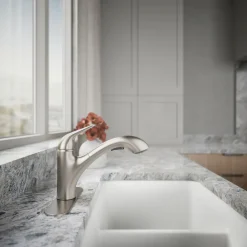 Pull-out kitchen sink faucet with two-function sprayhead^Kohler Online