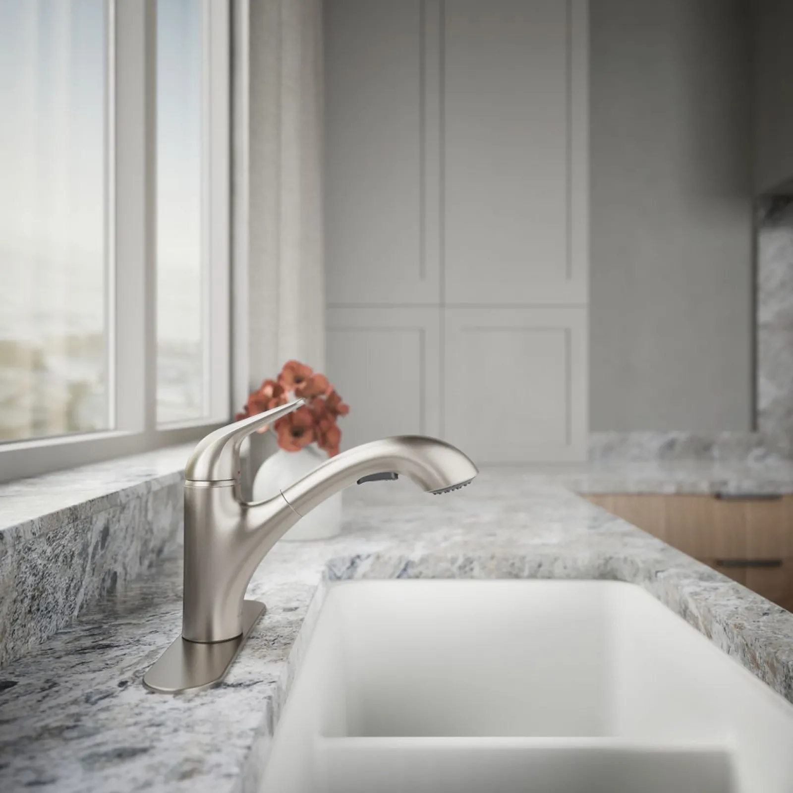 Pull-out kitchen sink faucet with two-function sprayhead^Kohler Online