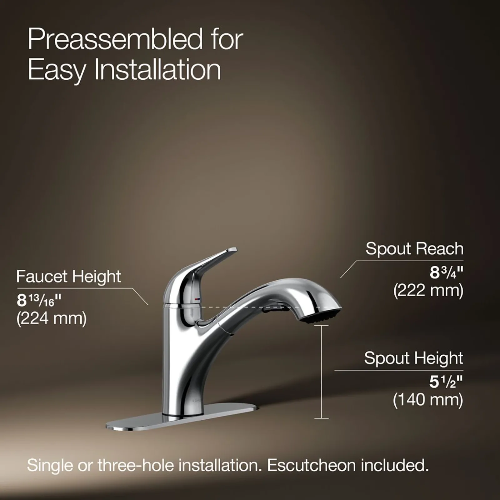 Pull-out kitchen sink faucet with two-function sprayhead^Kohler Online