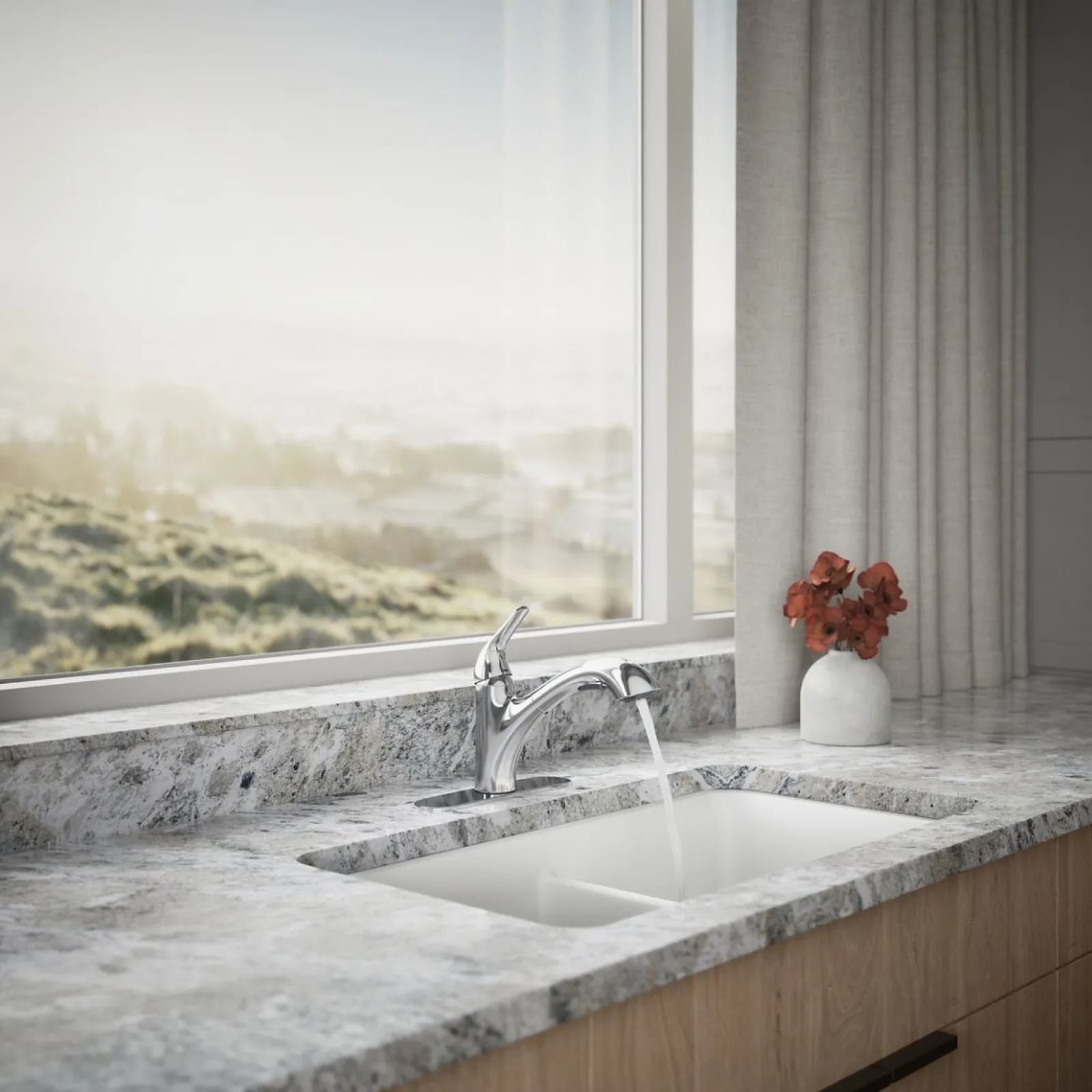 Pull-out kitchen sink faucet with two-function sprayhead^Kohler Online
