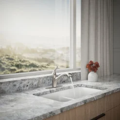 Pull-out kitchen sink faucet with two-function sprayhead^Kohler Online