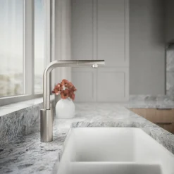 Pull-out kitchen sink faucet with two-function sprayhead^Kohler Outlet