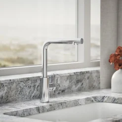Pull-out kitchen sink faucet with two-function sprayhead^Kohler Outlet