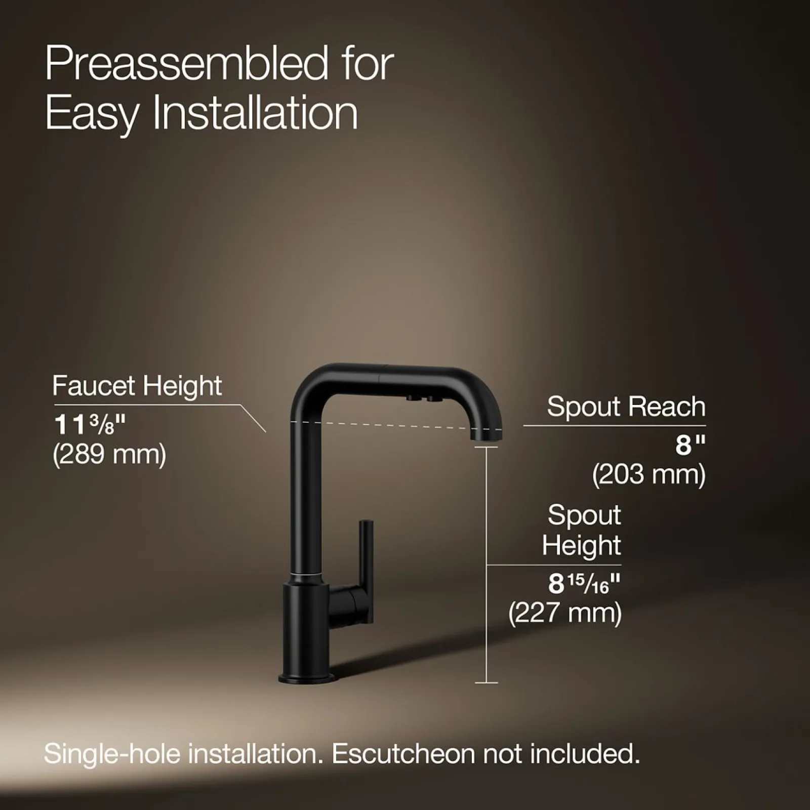Pull-out kitchen sink faucet with three-function sprayhead^Kohler Discount