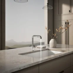 Pull-out kitchen sink faucet with three-function sprayhead^Kohler Discount