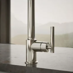 Pull-out kitchen sink faucet with three-function sprayhead^Kohler Discount