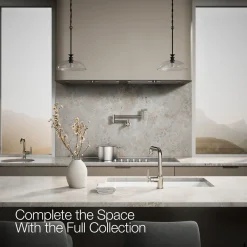Pull-out kitchen sink faucet with three-function sprayhead^Kohler Discount