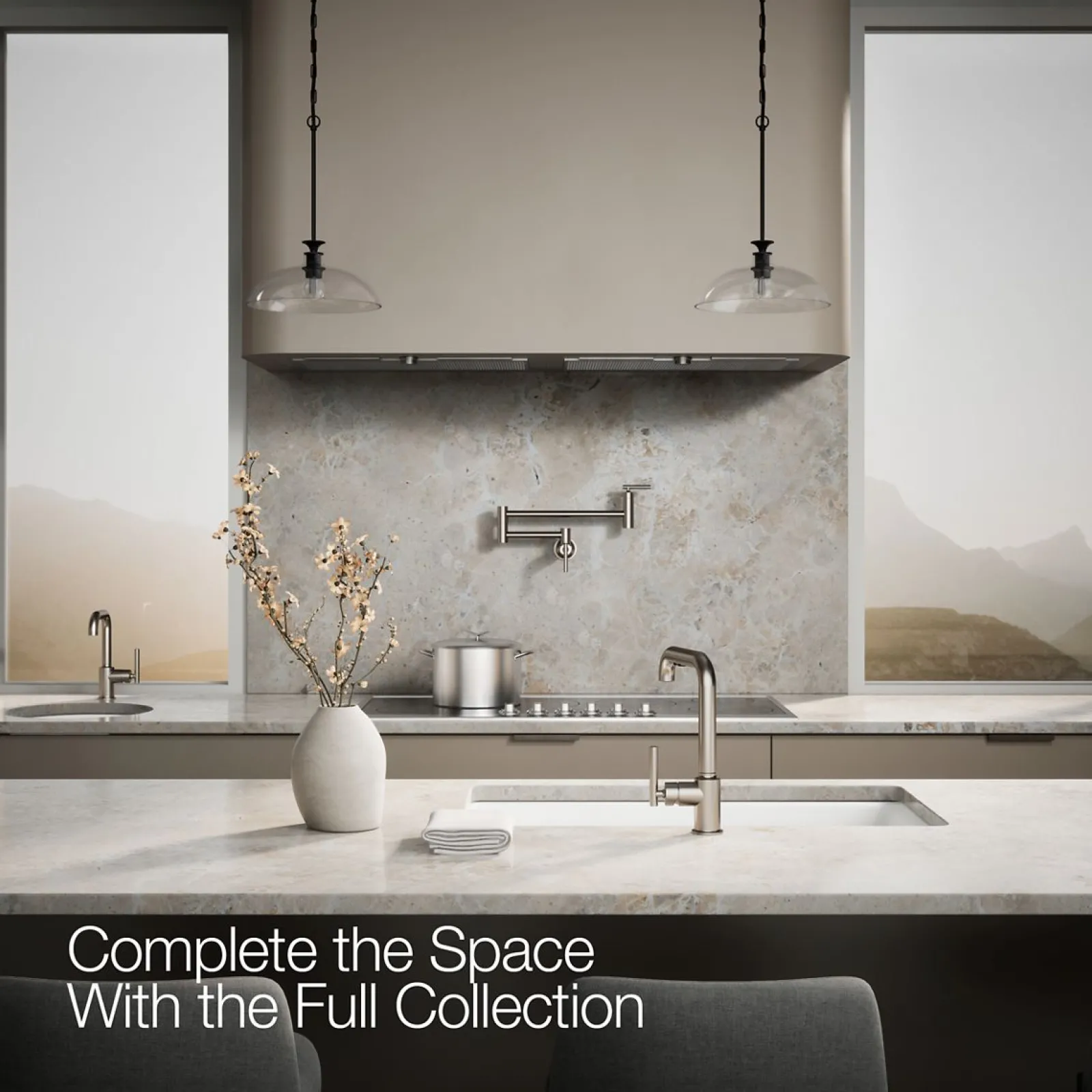 Pull-out kitchen sink faucet with three-function sprayhead^Kohler Discount