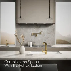 Pull-out kitchen sink faucet with three-function sprayhead^Kohler Discount