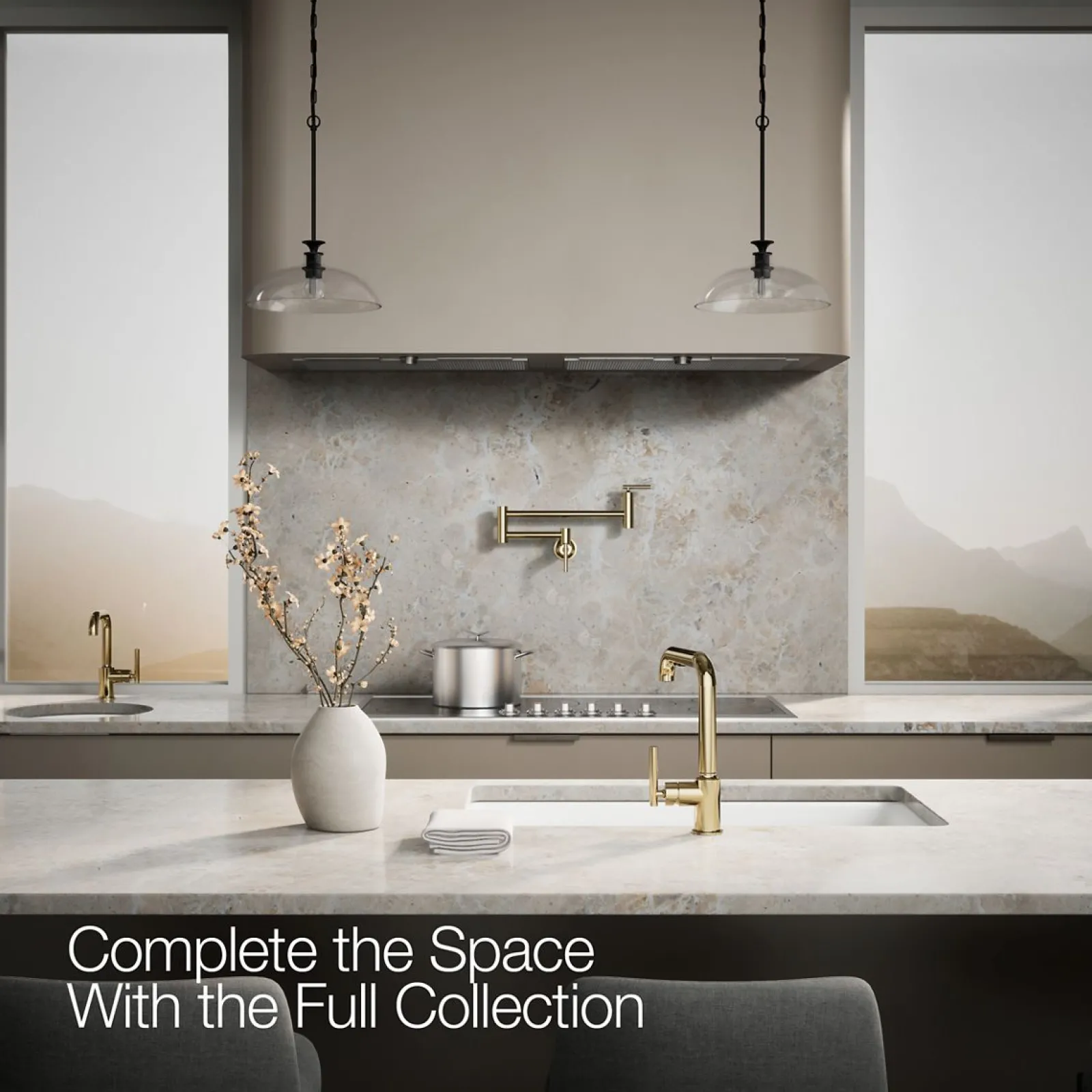 Pull-out kitchen sink faucet with three-function sprayhead^Kohler Discount