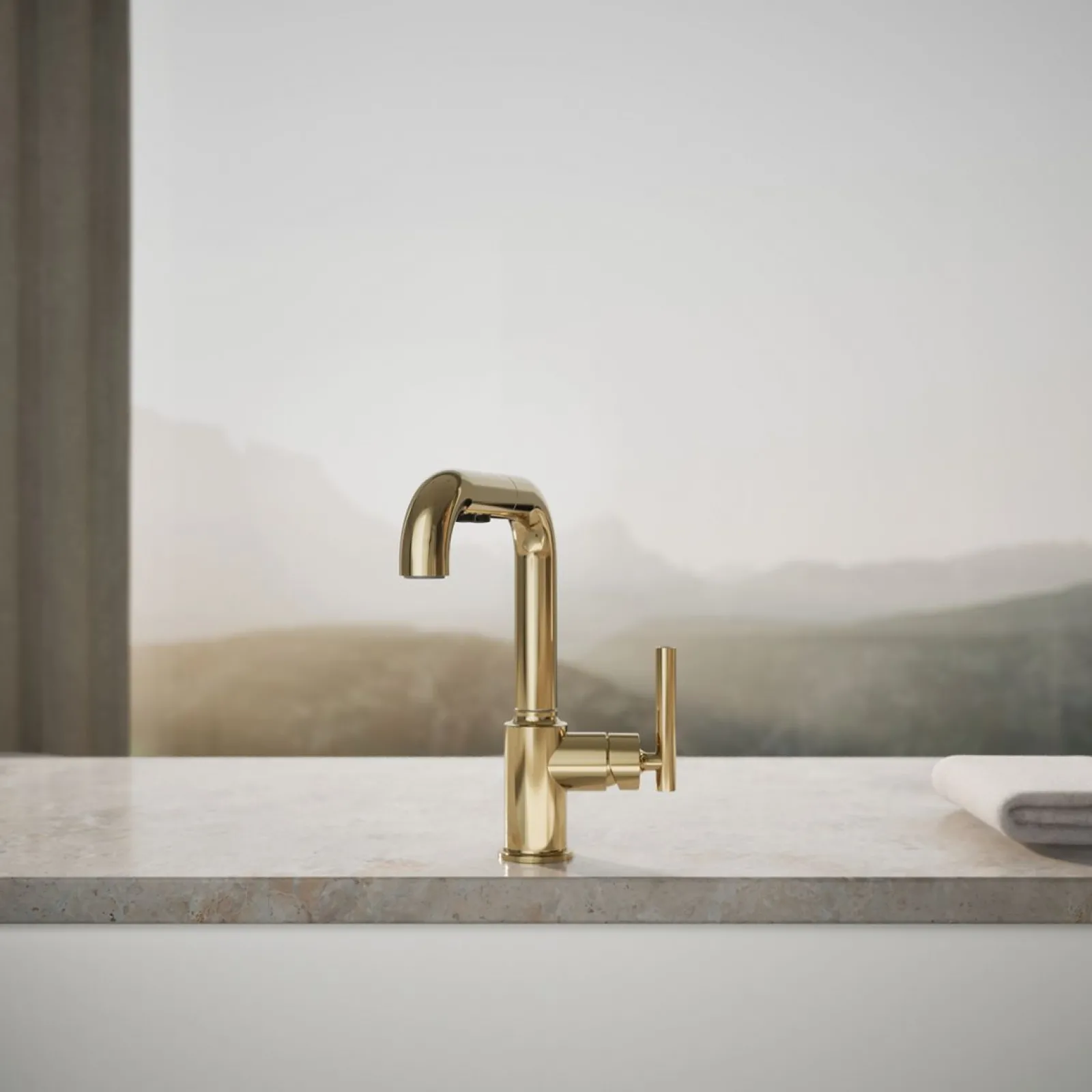 Pull-out kitchen sink faucet with three-function sprayhead^Kohler Discount