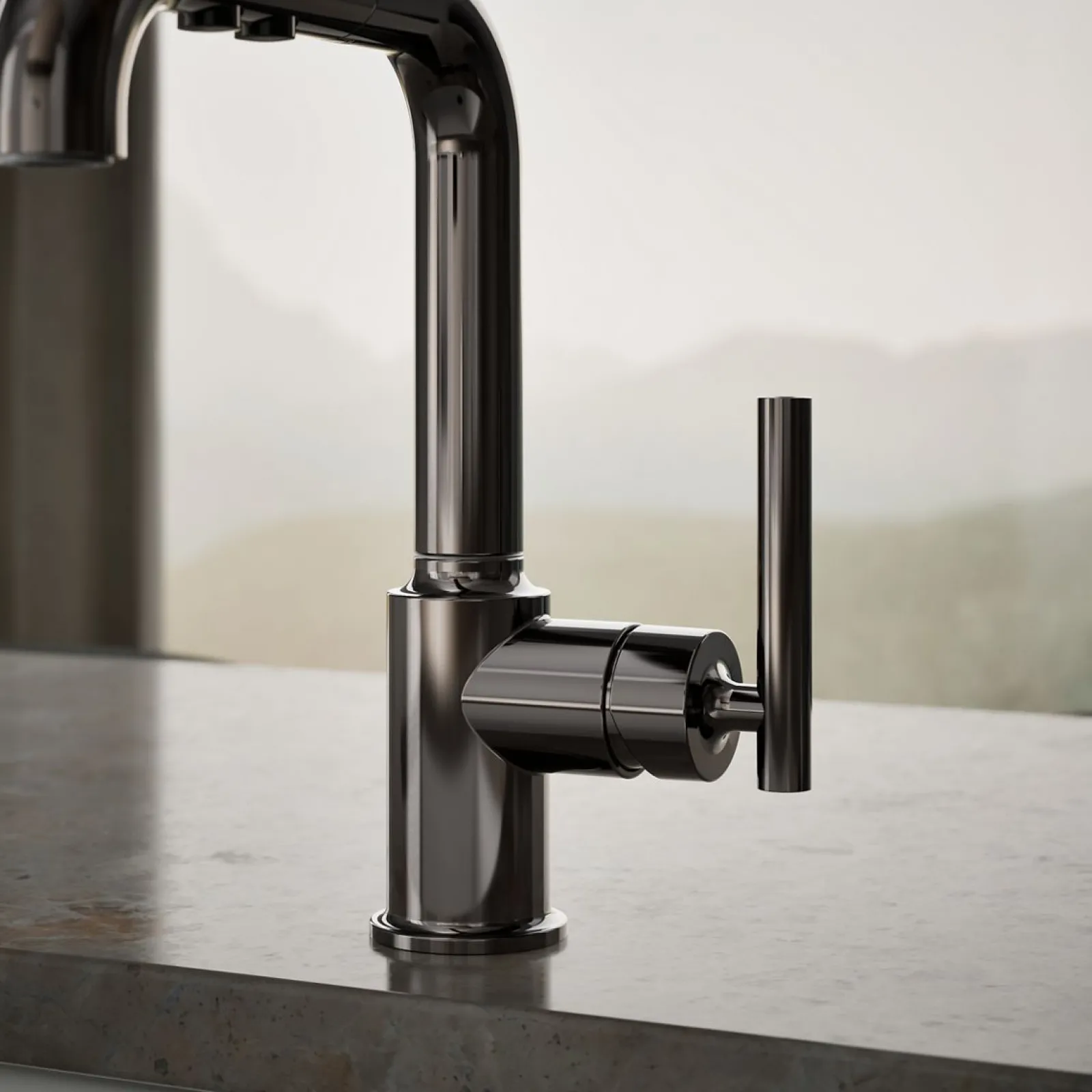 Pull-out kitchen sink faucet with three-function sprayhead^Kohler Discount