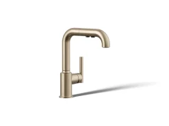 Pull-out kitchen sink faucet with three-function sprayhead^Kohler Discount