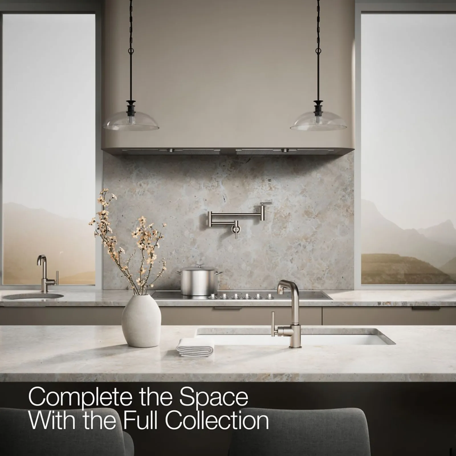 Pull-out kitchen sink faucet with three-function sprayhead^Kohler Discount