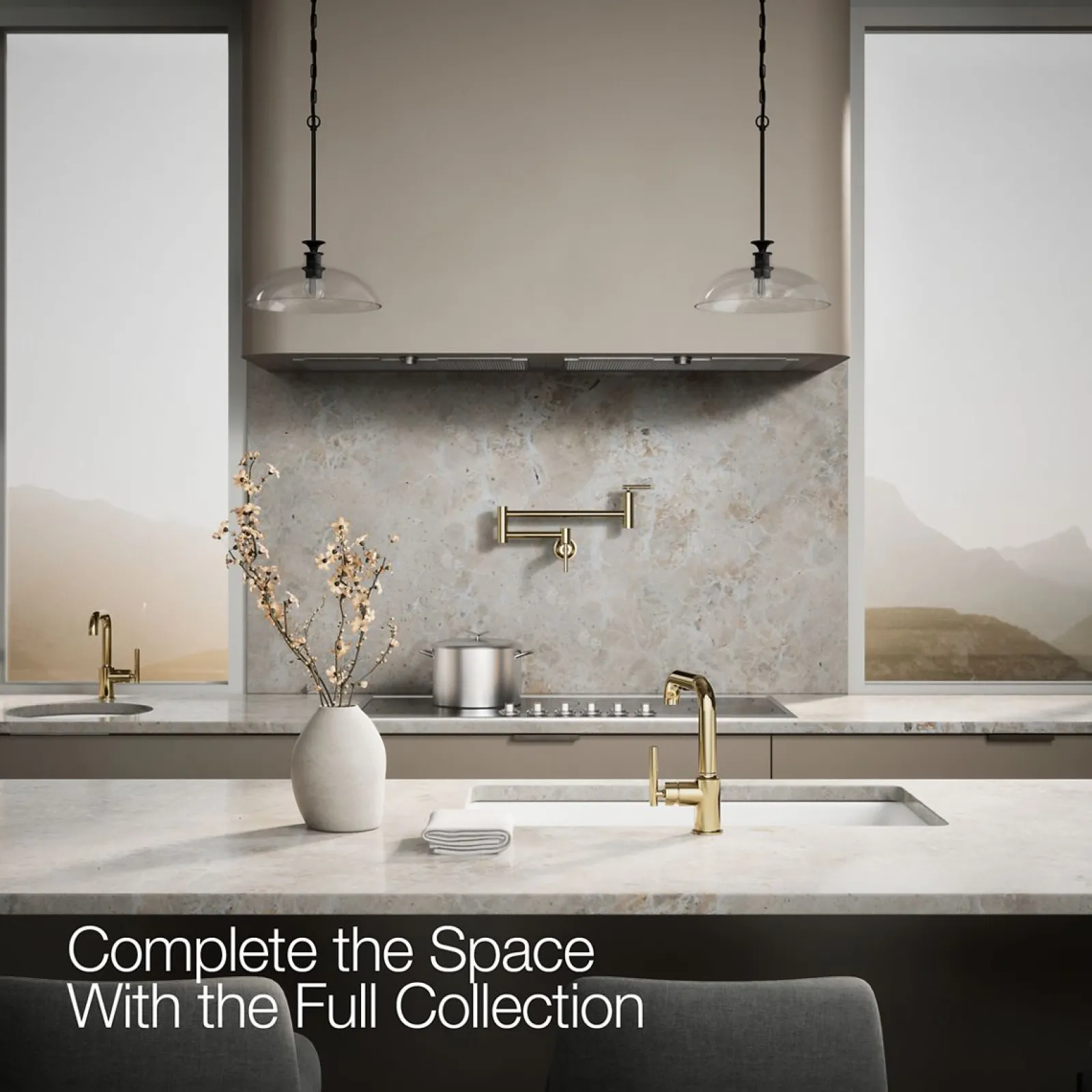 Pull-out kitchen sink faucet with three-function sprayhead^Kohler Discount