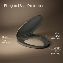 ReadyLatch® Quiet-Close™ elongated toilet seat^Kohler