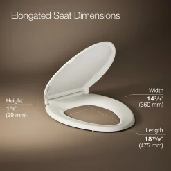 ReadyLatch® Quiet-Close™ elongated toilet seat^Kohler