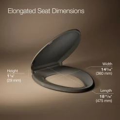 ReadyLatch® Quiet-Close™ elongated toilet seat^Kohler