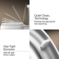 ReadyLatch® Quiet-Close™ elongated toilet seat^Kohler