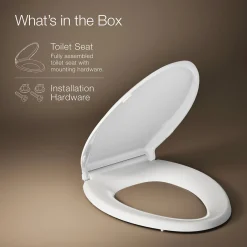 ReadyLatch® Quiet-Close™ elongated toilet seat^Kohler