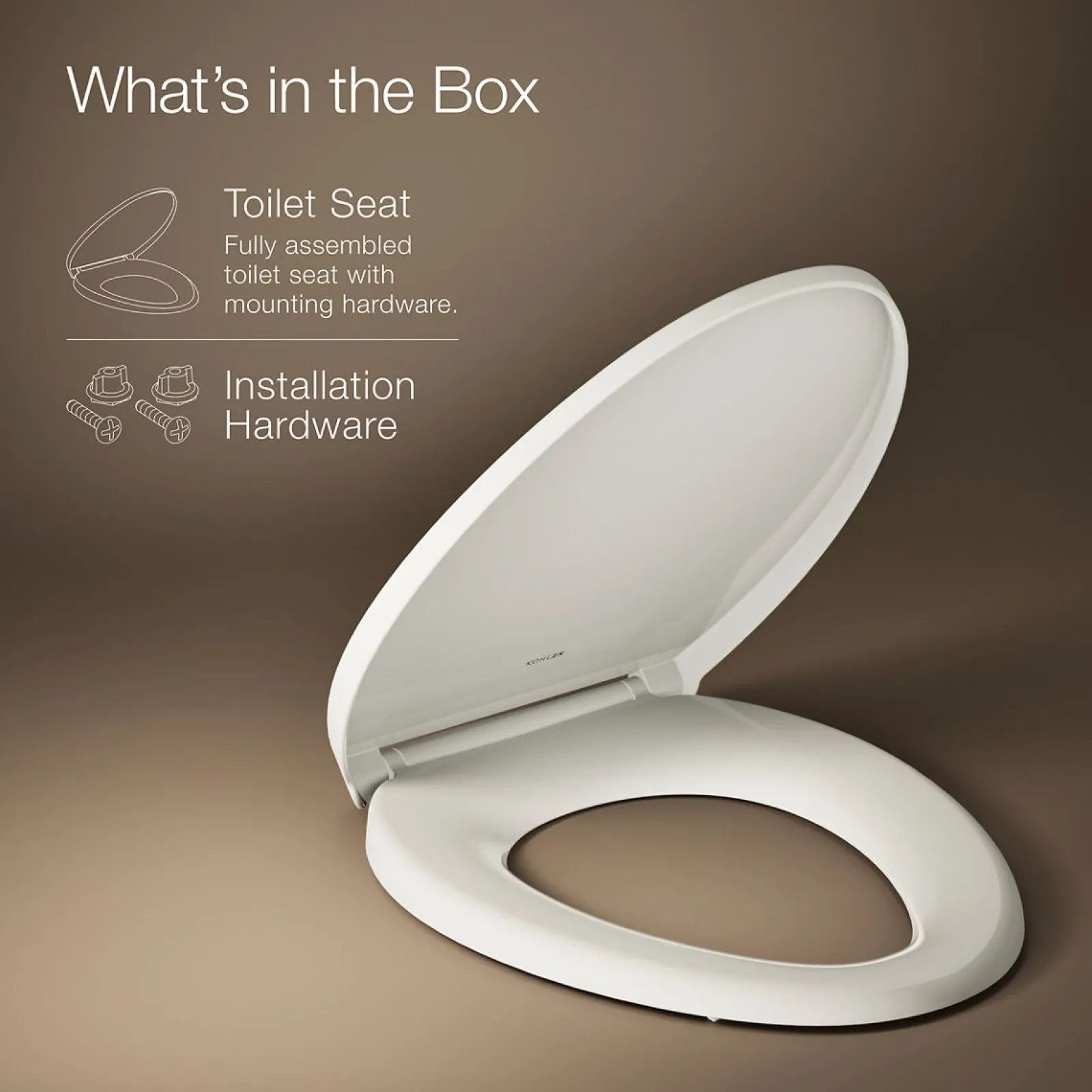 ReadyLatch® Quiet-Close™ elongated toilet seat^Kohler Best