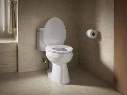 ReadyLatch® Quiet-Close™ elongated toilet seat^Kohler Hot