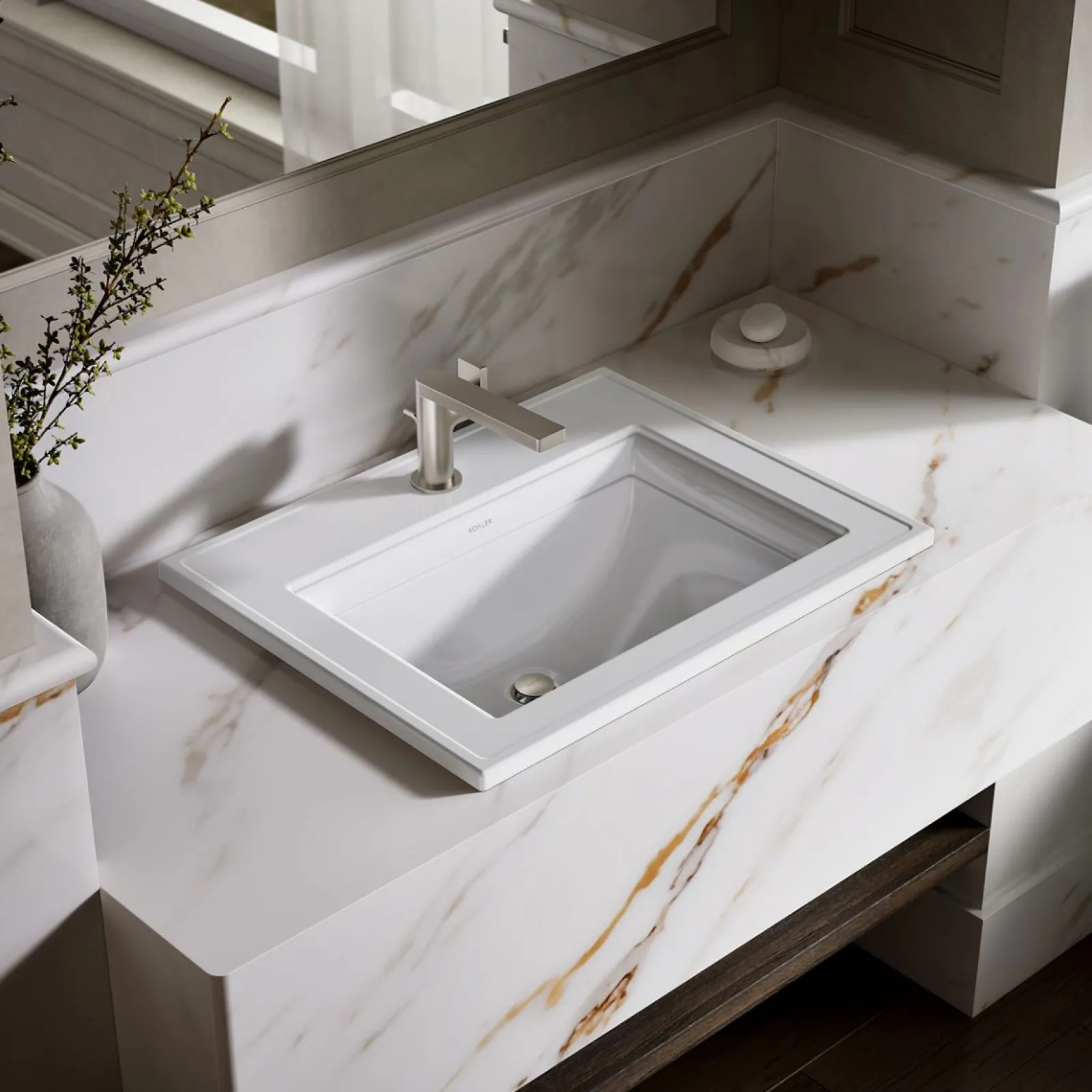 22-3/4" rectangular drop-in bathroom sink^Kohler Online