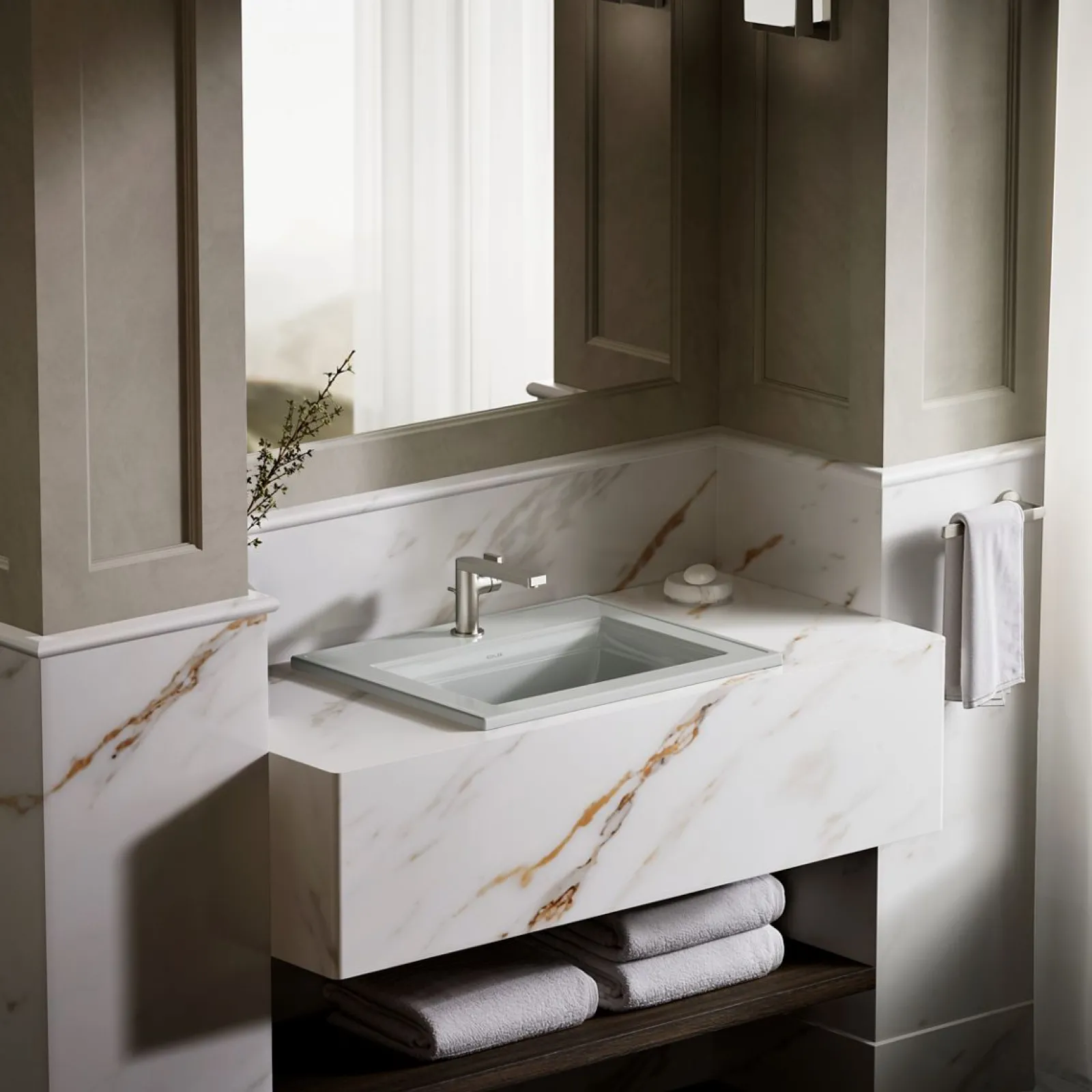 22-3/4" rectangular drop-in bathroom sink^Kohler Online