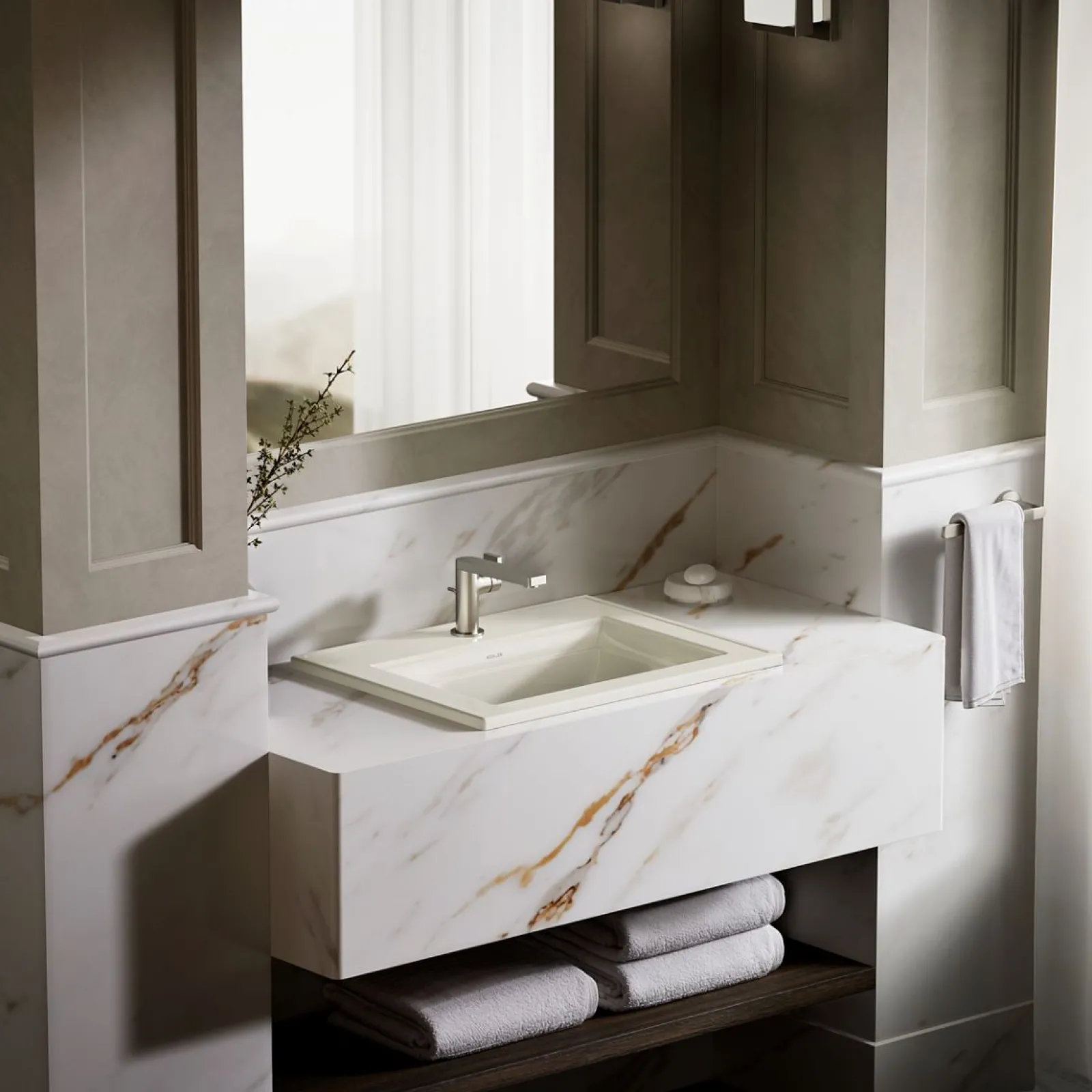 22-3/4" rectangular drop-in bathroom sink^Kohler Online