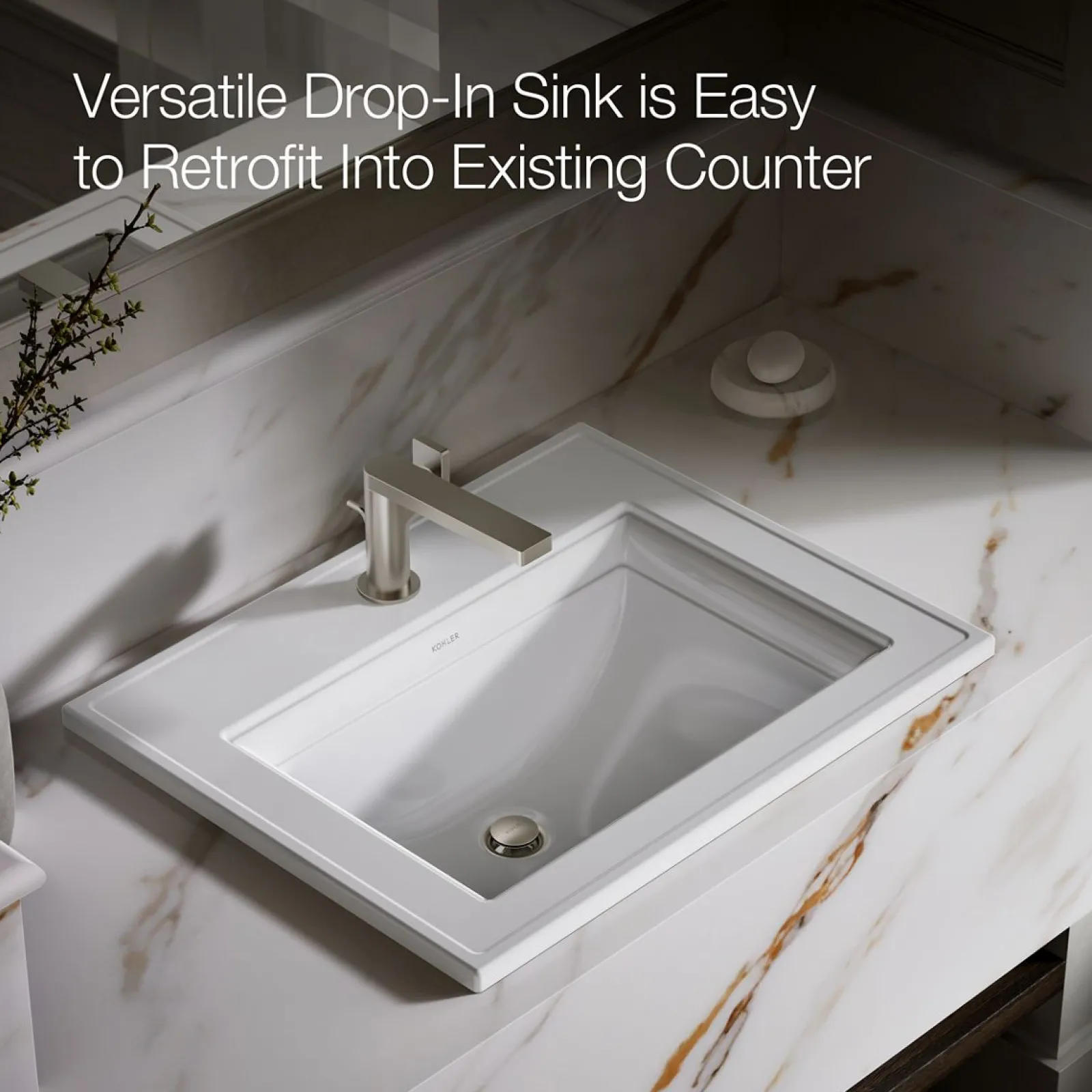 22-3/4" rectangular drop-in bathroom sink^Kohler Online