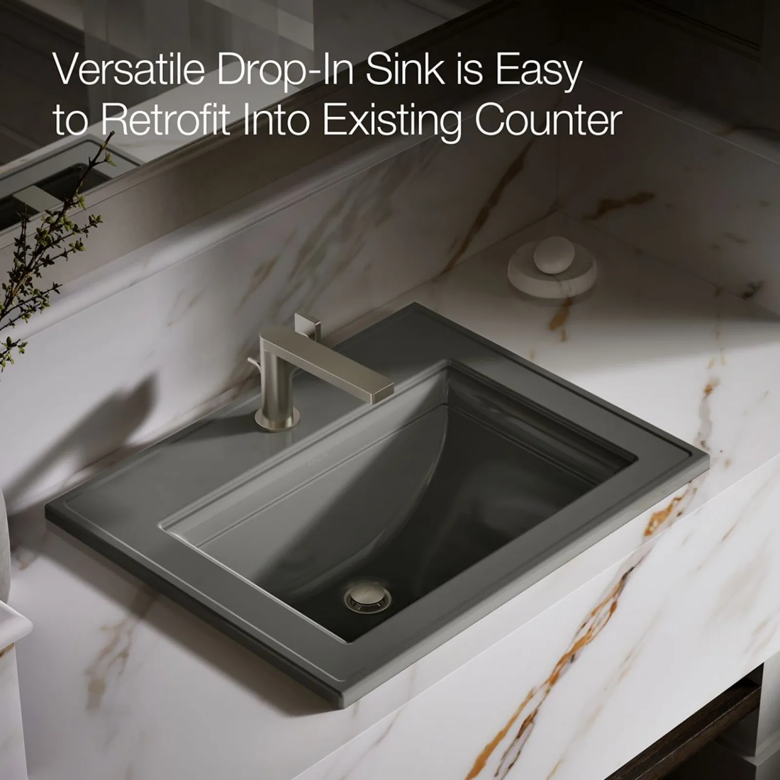 22-3/4" rectangular drop-in bathroom sink^Kohler Online