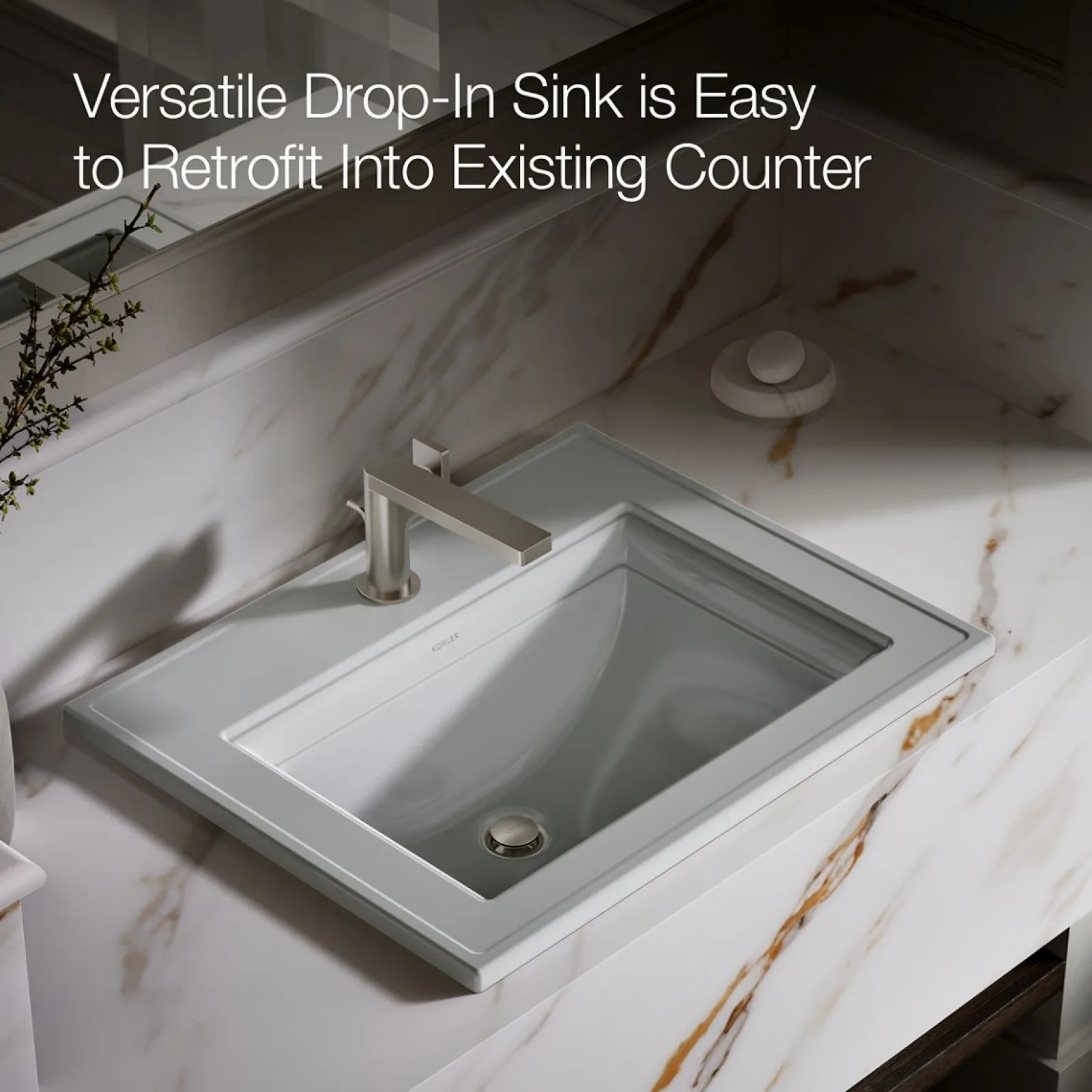 22-3/4" rectangular drop-in bathroom sink^Kohler Online