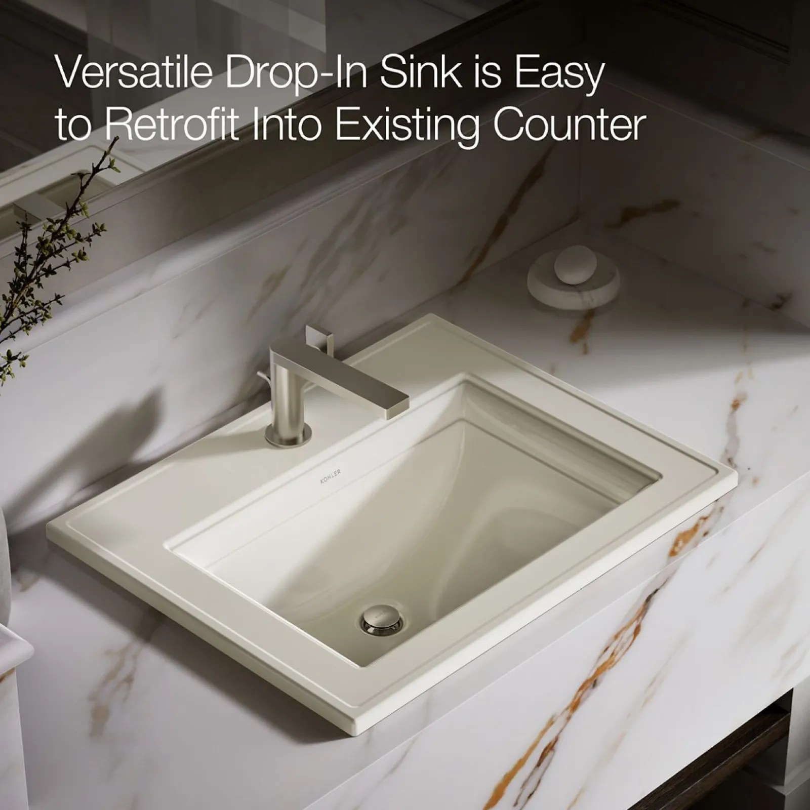 22-3/4" rectangular drop-in bathroom sink^Kohler Online