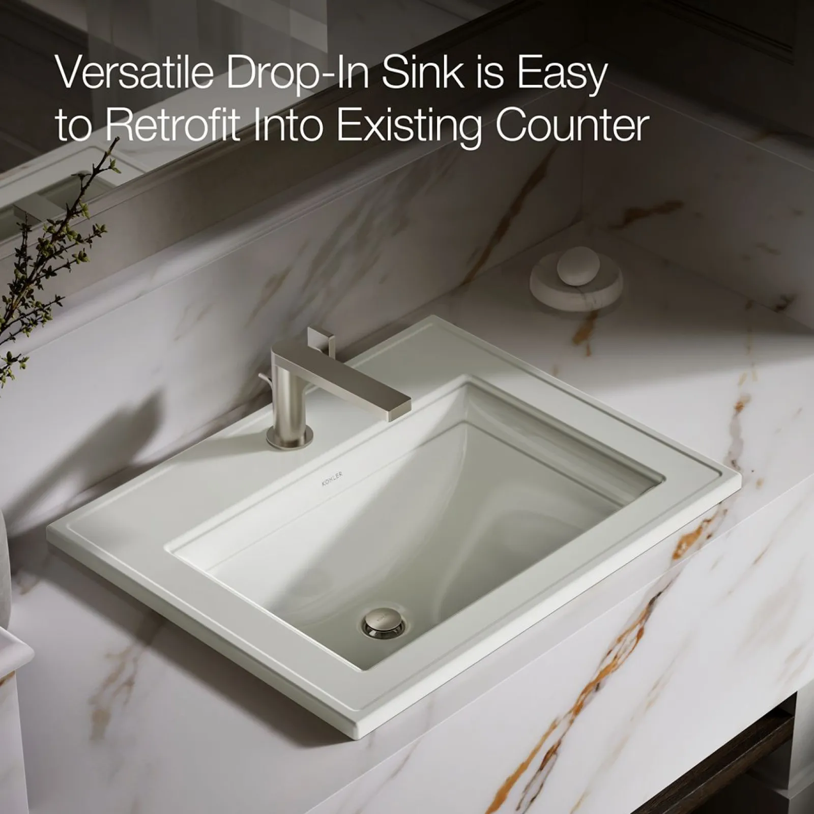 22-3/4" rectangular drop-in bathroom sink^Kohler Online