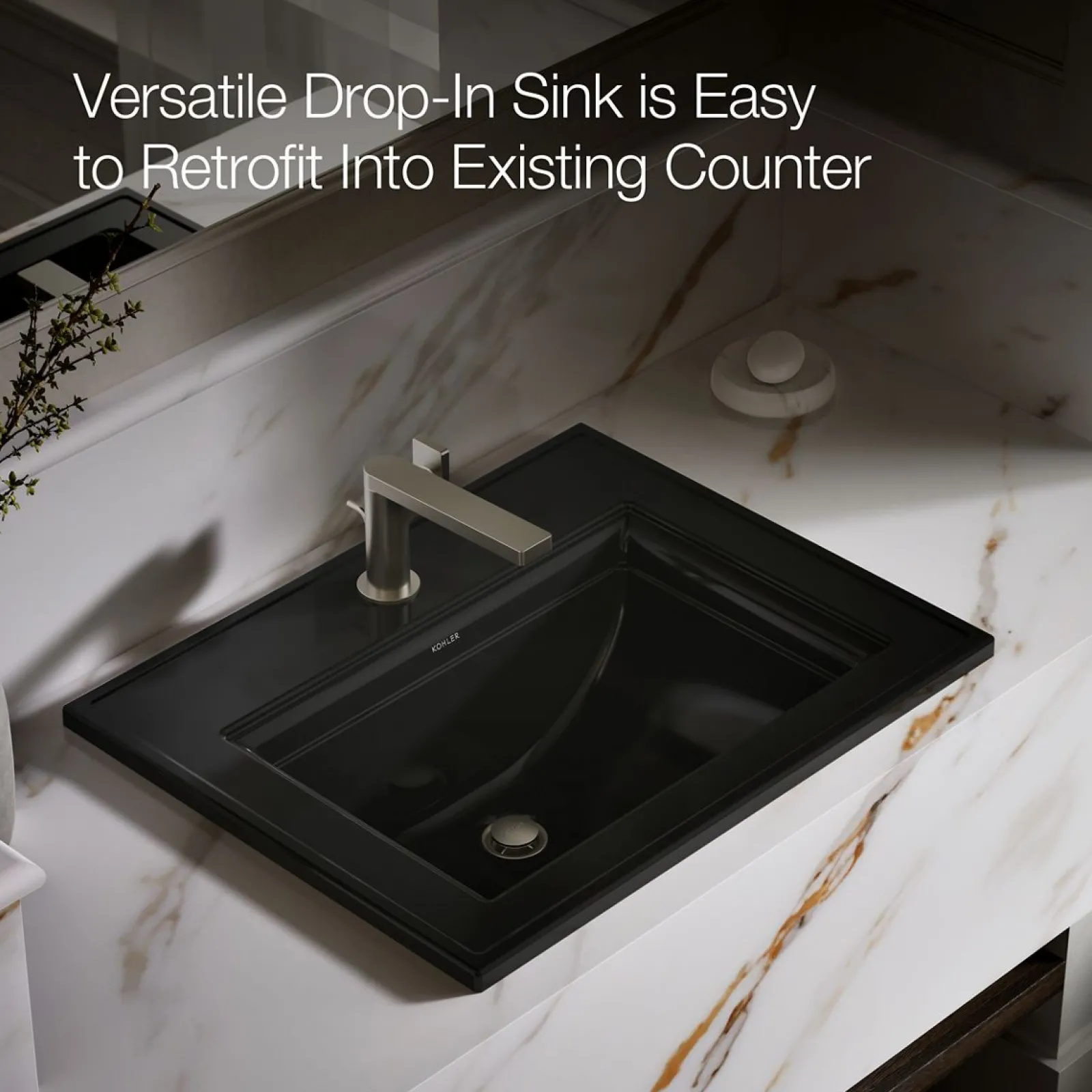 22-3/4" rectangular drop-in bathroom sink^Kohler Online