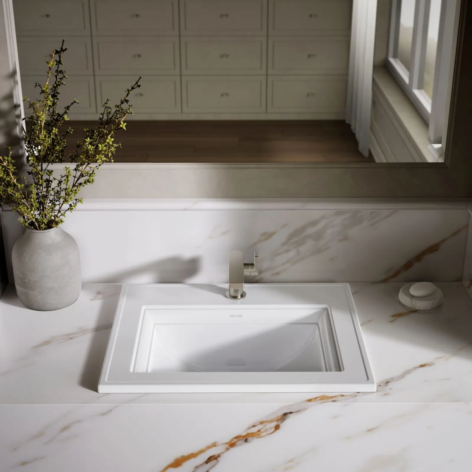 22-3/4" rectangular drop-in bathroom sink^Kohler Online