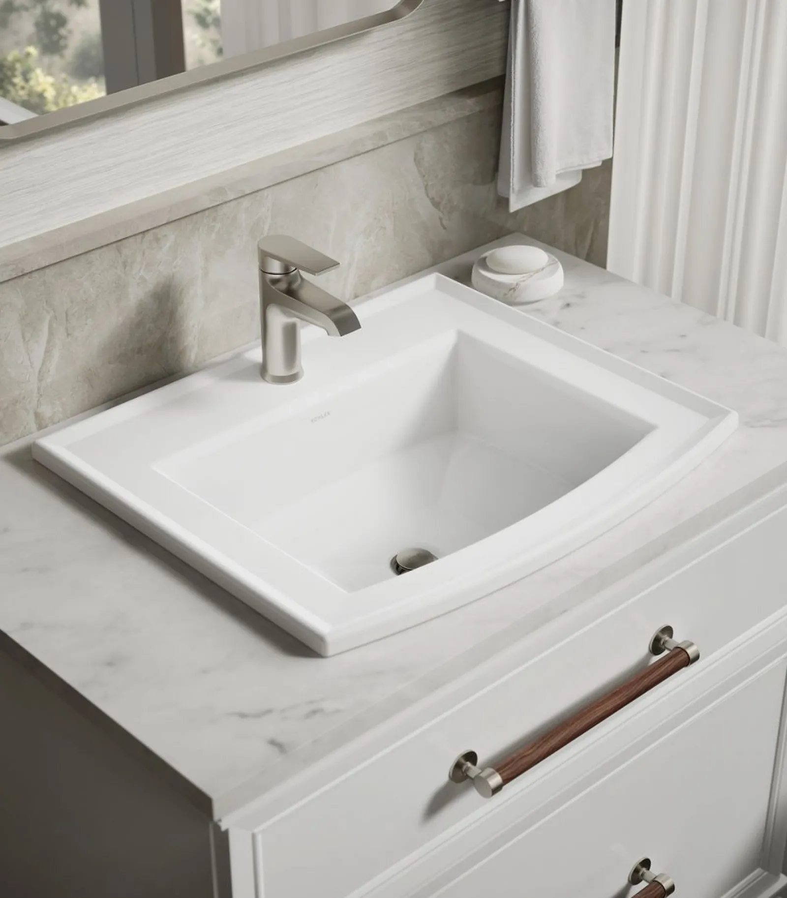 22-3/4" rectangular drop-in bathroom sink^Kohler Clearance