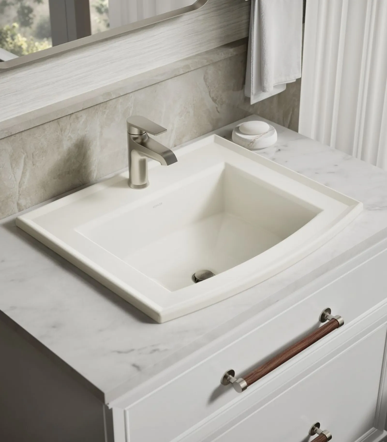 22-3/4" rectangular drop-in bathroom sink^Kohler Clearance