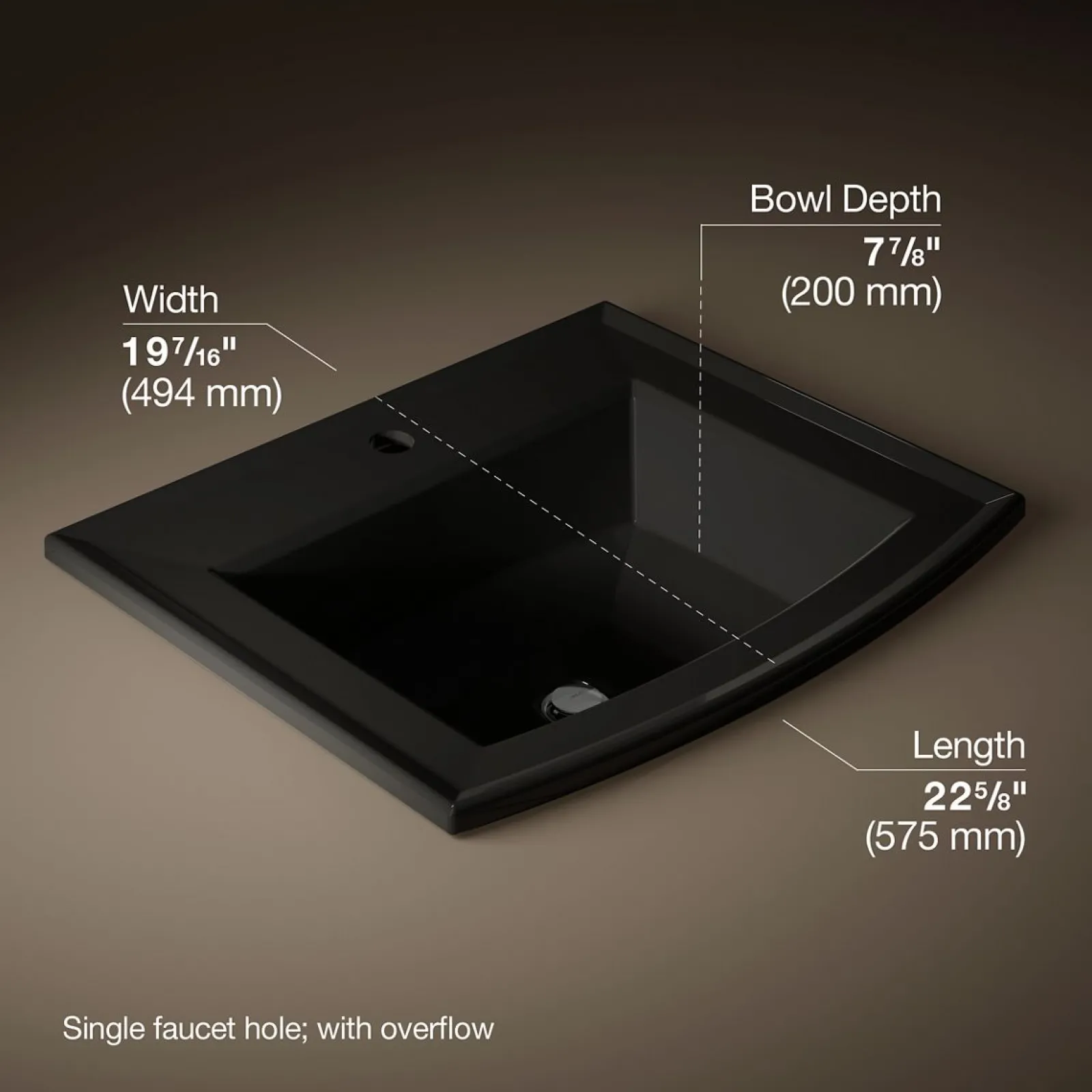 22-3/4" rectangular drop-in bathroom sink^Kohler Clearance