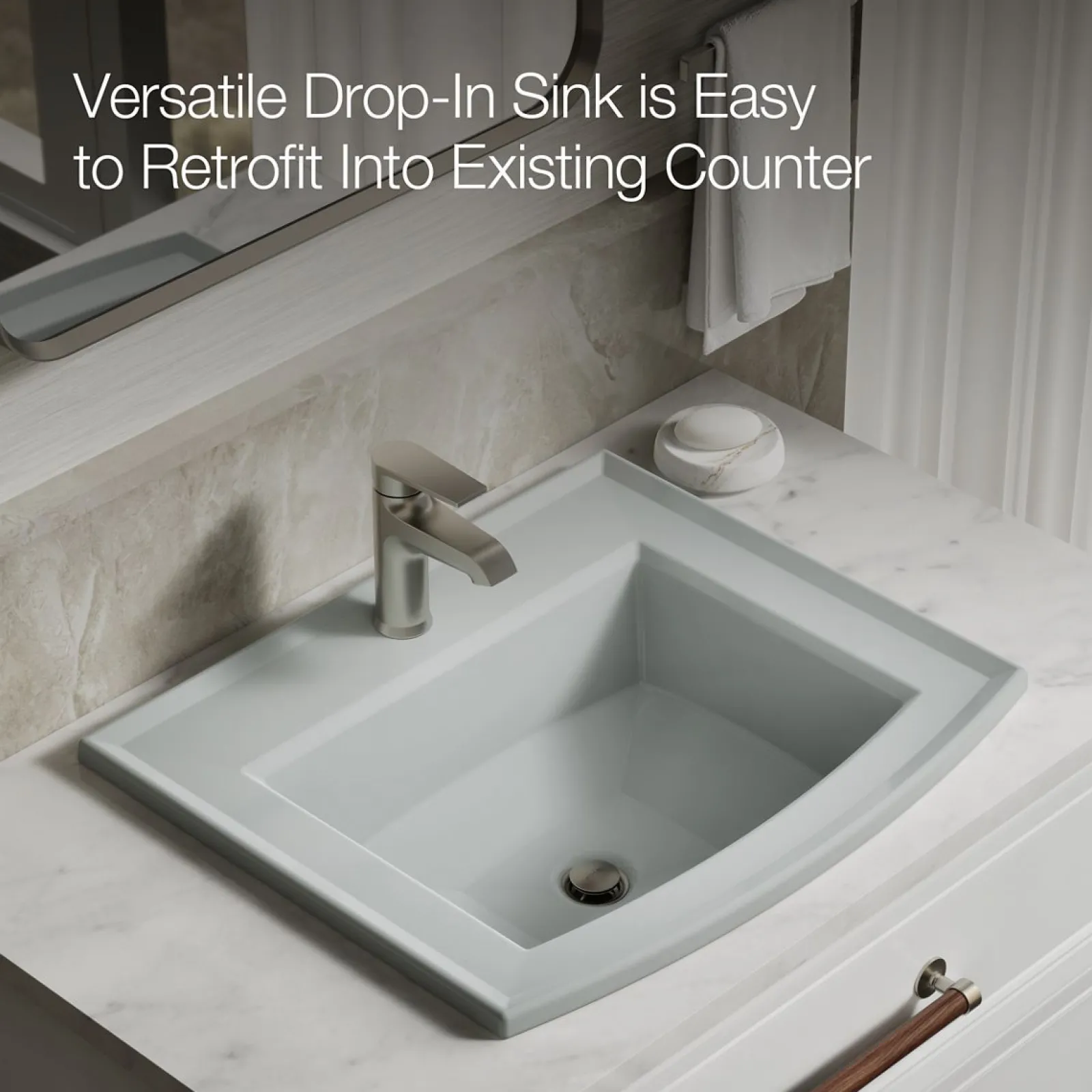 22-3/4" rectangular drop-in bathroom sink^Kohler Clearance