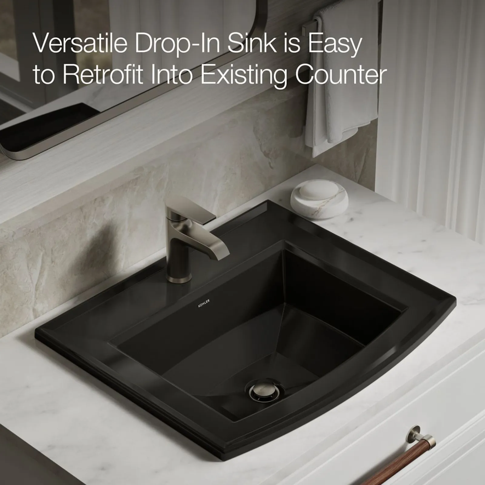 22-3/4" rectangular drop-in bathroom sink^Kohler Clearance