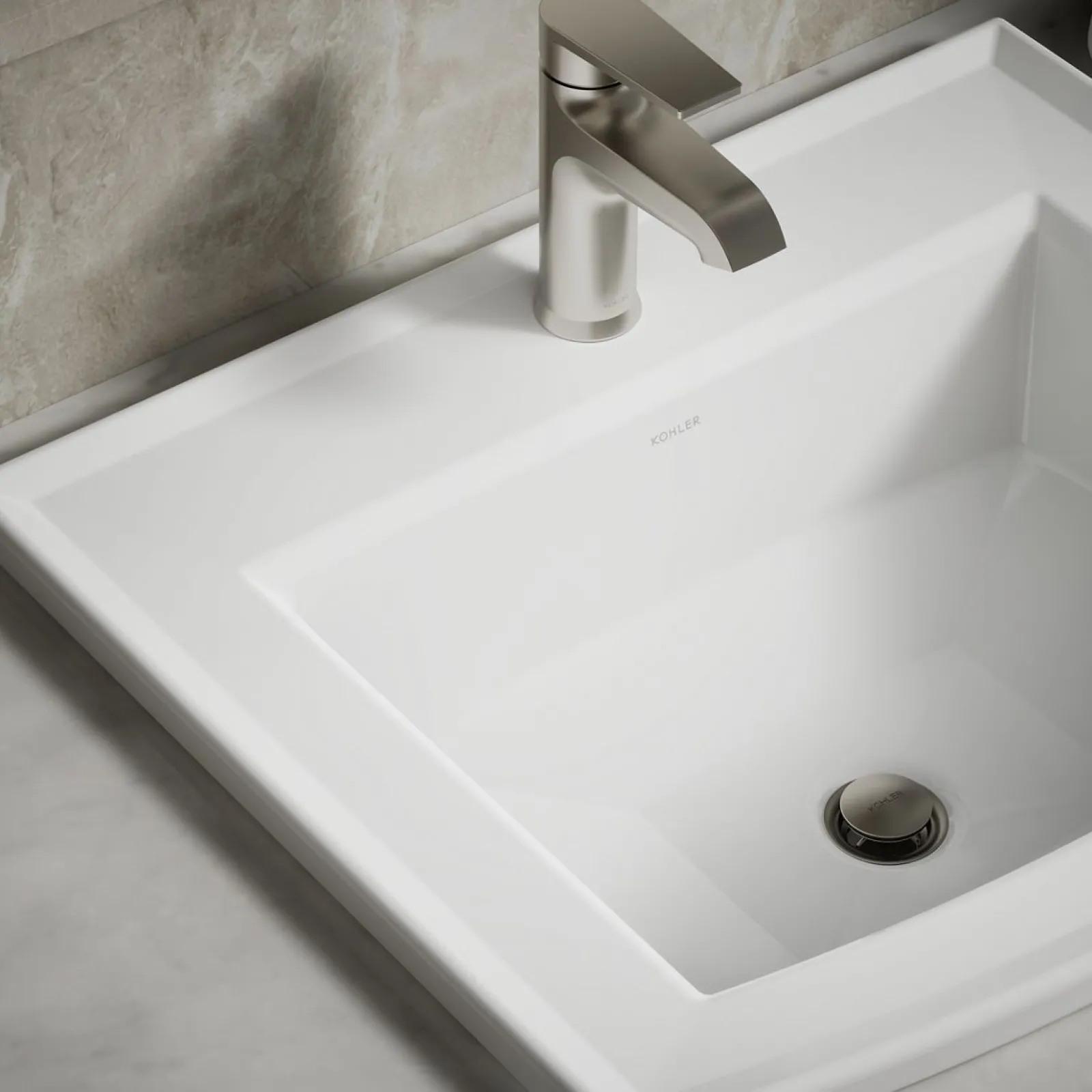 22-3/4" rectangular drop-in bathroom sink^Kohler Clearance