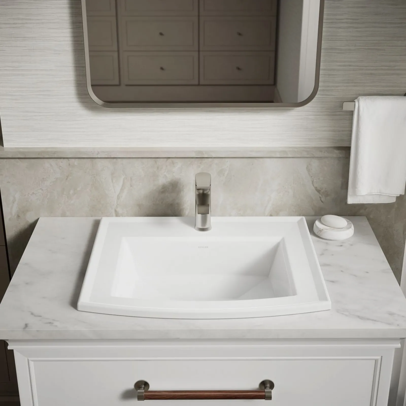 22-3/4" rectangular drop-in bathroom sink^Kohler Clearance