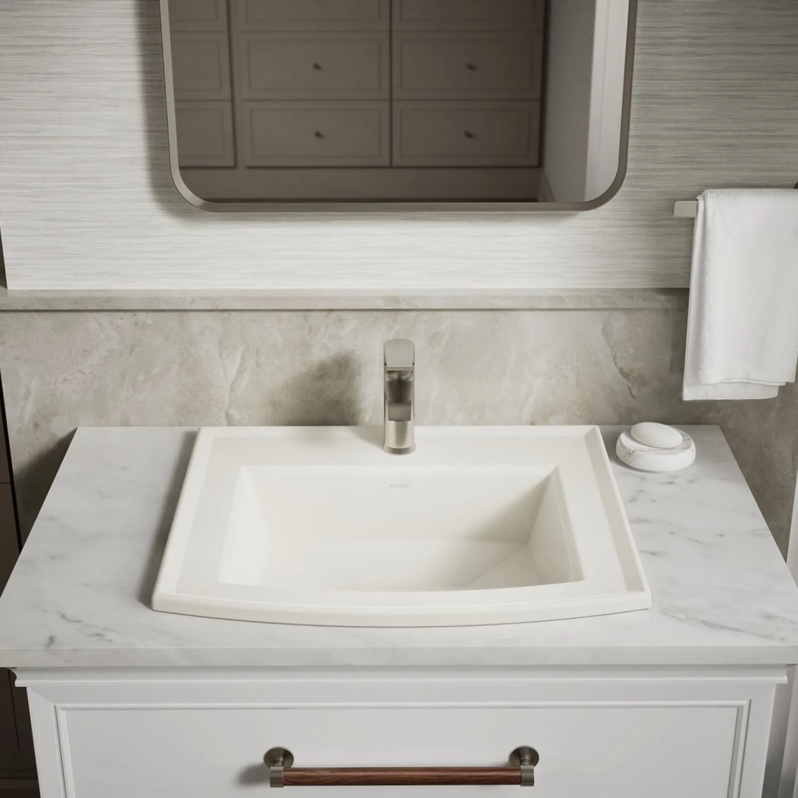 22-3/4" rectangular drop-in bathroom sink^Kohler Clearance