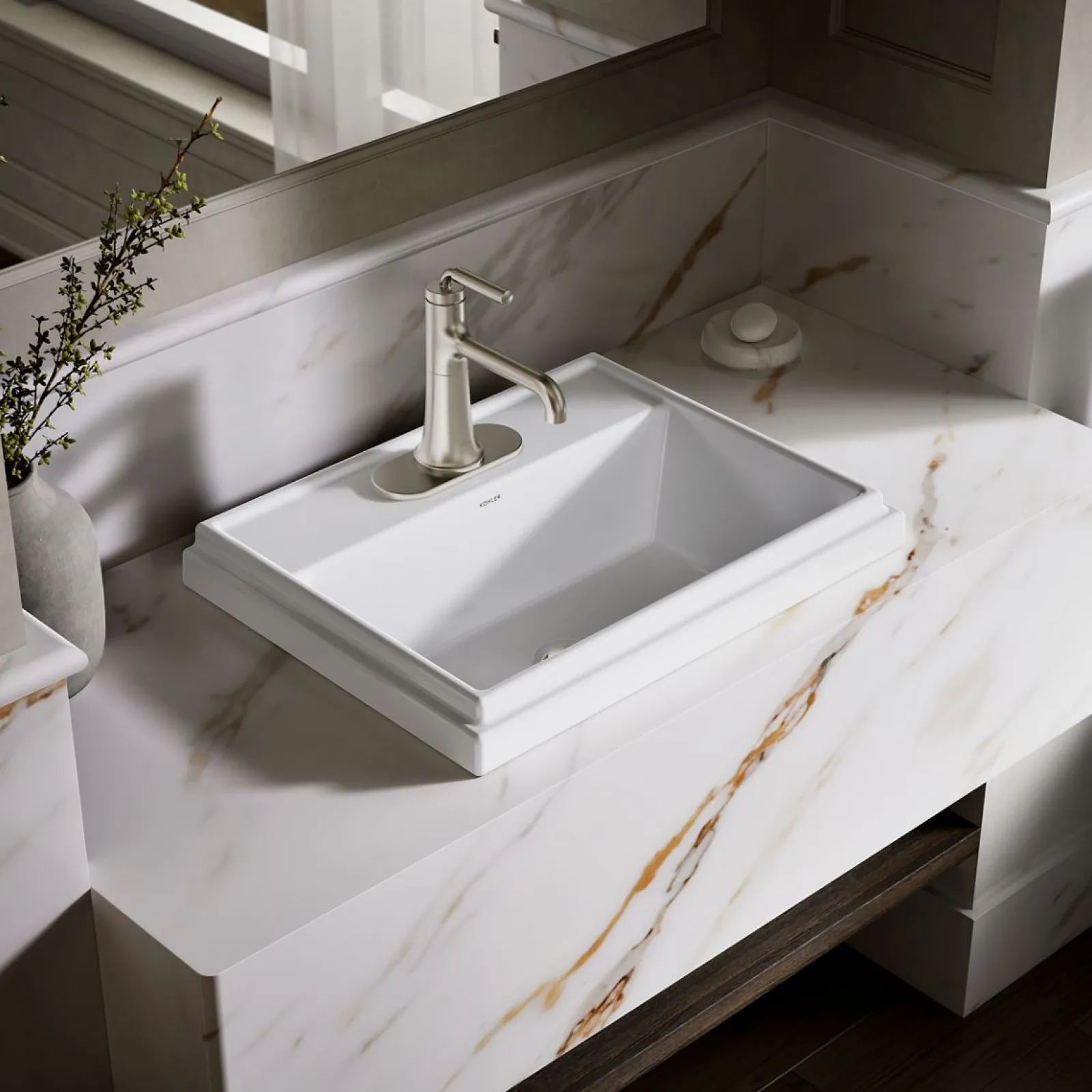 21-3/4" rectangular drop-in bathroom sink^Kohler Best