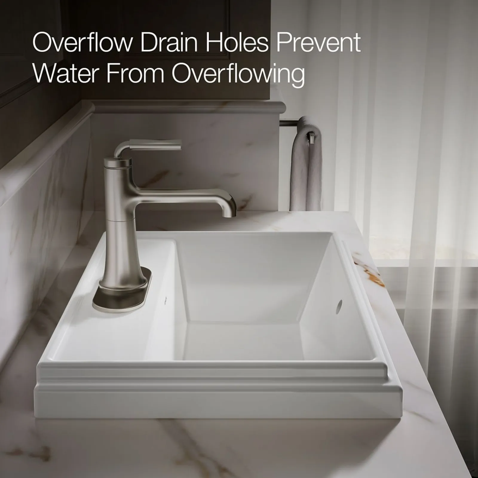 21-3/4" rectangular drop-in bathroom sink^Kohler Best