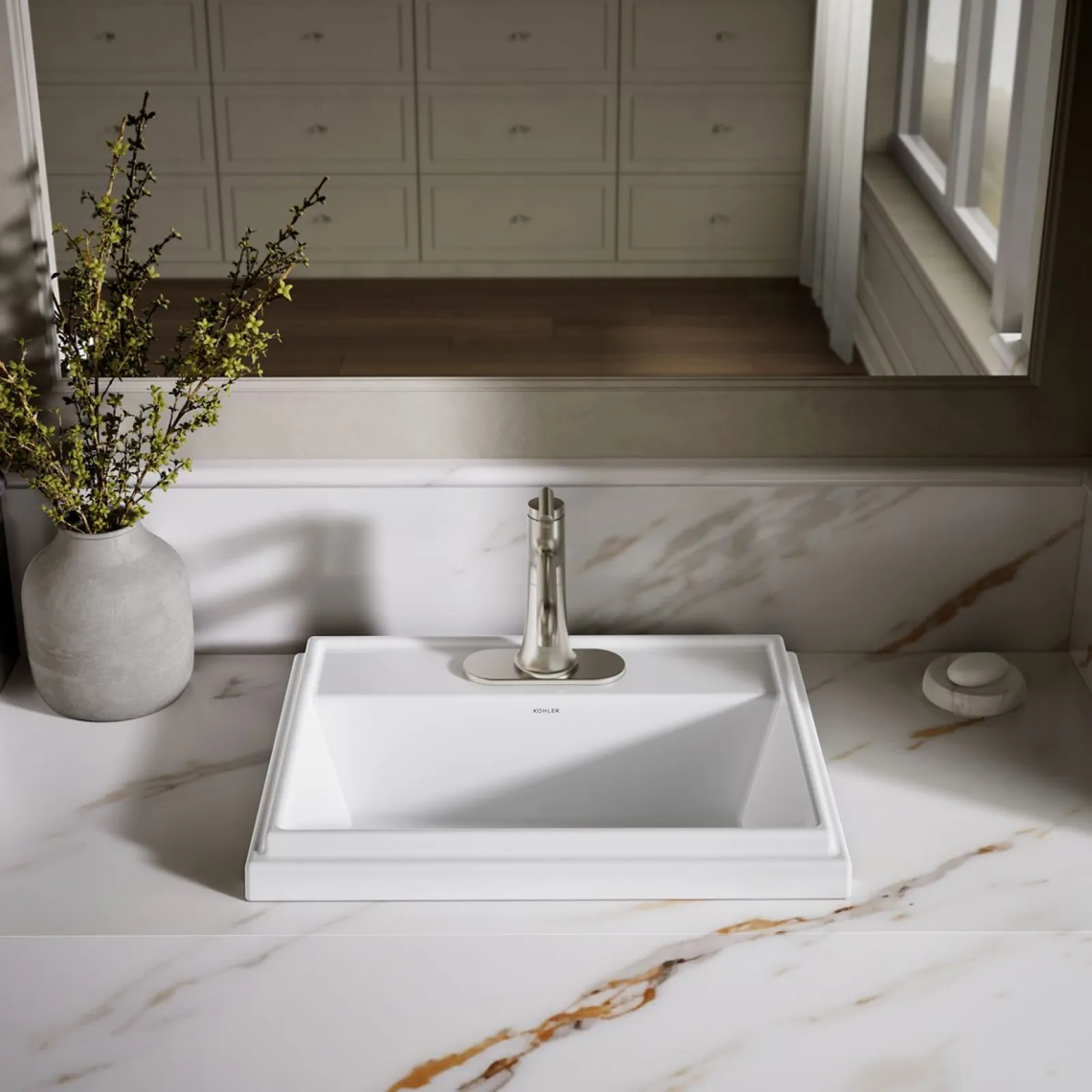 21-3/4" rectangular drop-in bathroom sink^Kohler Best