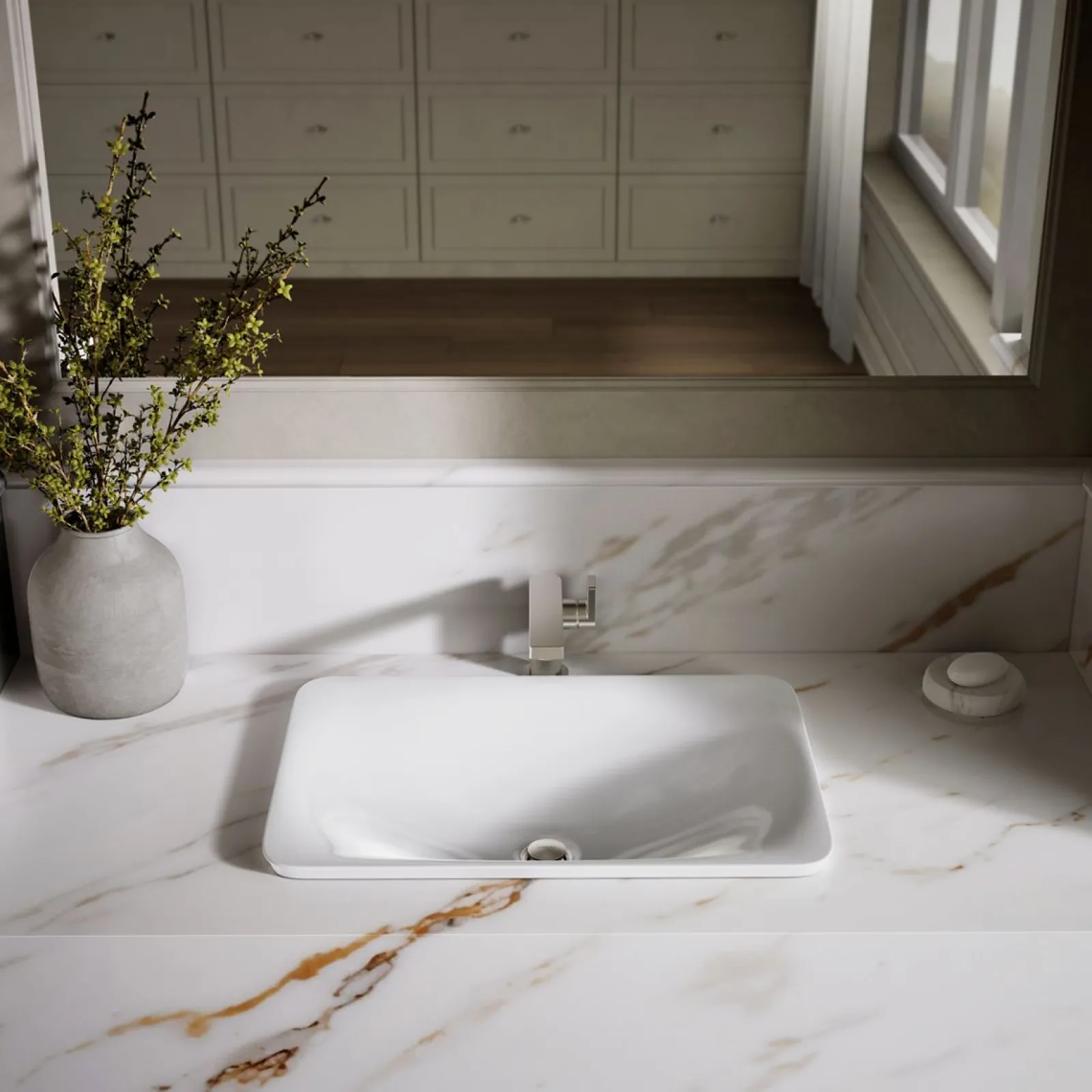 21-1/4" rectangular drop-in bathroom sink, no overflow^Kohler